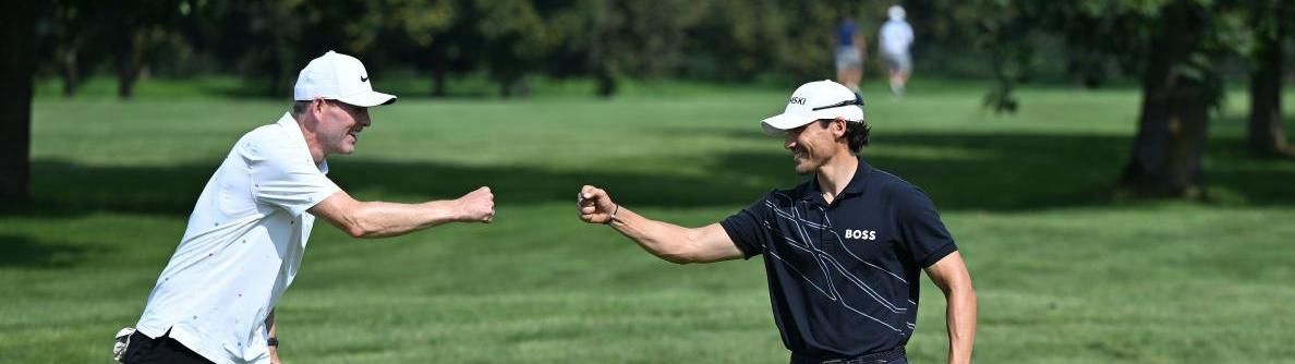 Runde Sache: Mit einem Profi, wie hier beim ProAm der German Challenge 2024, golfen zu können, ist immer ein Highlight