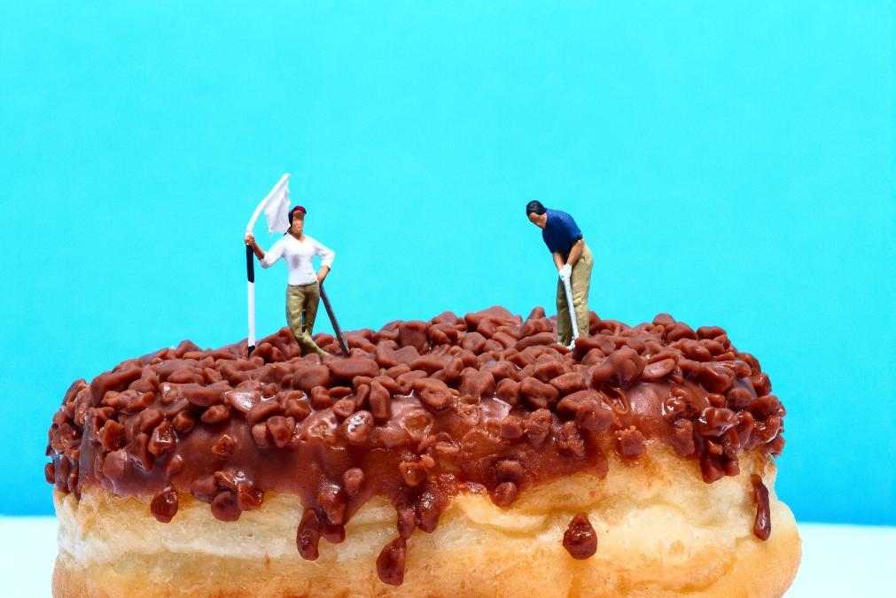 Golf - ein Vergnügen, das sich nicht auf die Hüften schlägt. 